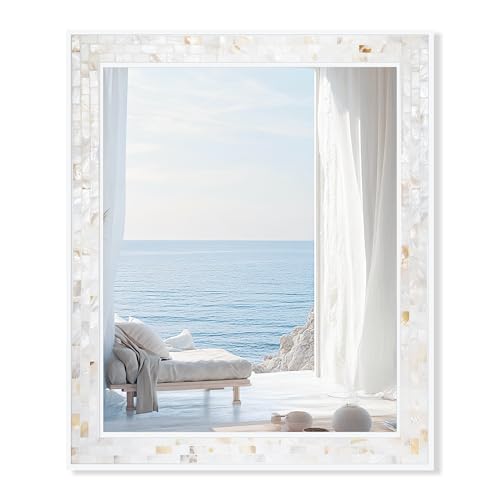 Tanmicoshomy 30 x 40 Inch White Bathroom Mirror...