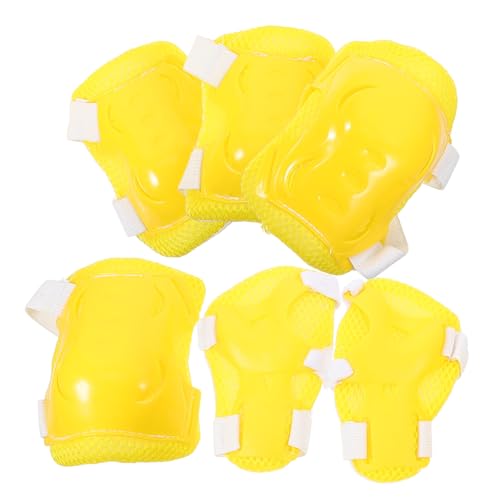HEMOTON 6Pcs Skateboard Protective Gear for Yellow Knee Pads Elbow Pads and Wrist Guards for Cycling Roller Skating and Outdoor Sports Activities