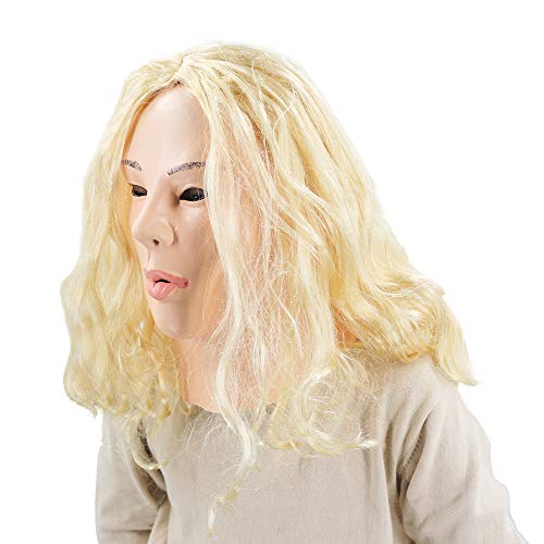Realistic Female Mask Latex Halloween Masquerade Costumes Human Face Party Mask