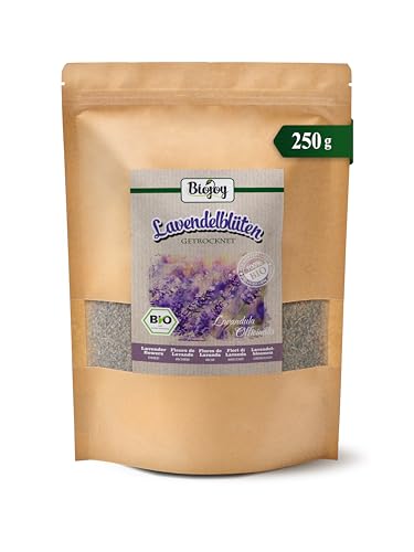 Biojoy Flores de Lavanda secas BÍO (250 g), para Infusión y Decoración (Lavandula officinalis)