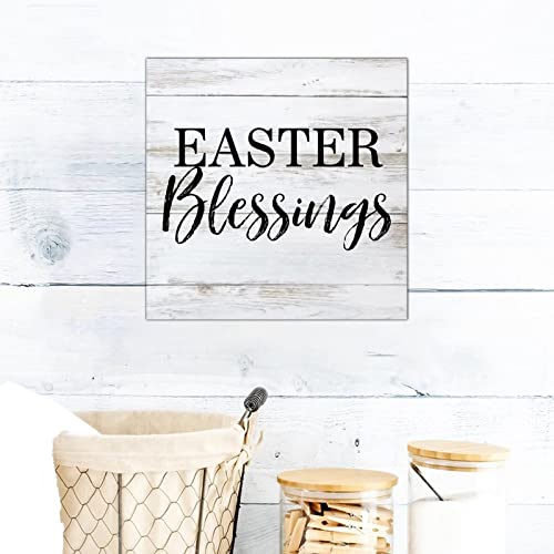 Plaque murale rustique en bois Easter Blessings décoration de Pâques de 35cm - 4