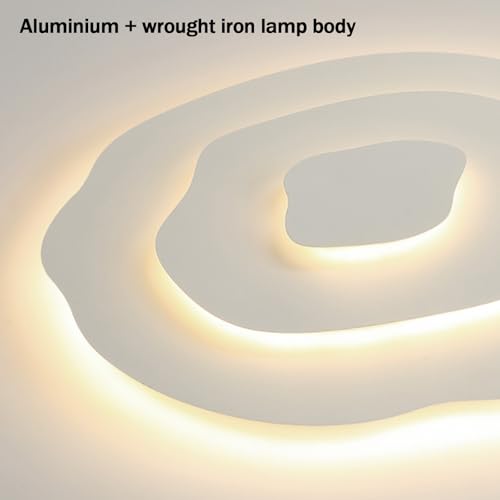 Plafonnier LED Blanc Dimmable 50cm avec Télécommande pour Salon