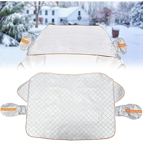 Car Windshield Cover for Snow, Car Windscreen Cover Frost, Car Windshield Protective Cover with Side Mirror Covers Thick Magnetic Car Windshield Cover Waterproof Snow Ice Frost Fit Most Cars 220x110cm Cover