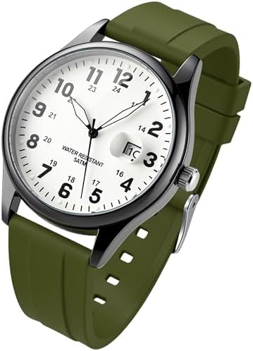 ITOOZYNN Mens Watch with Date Quartz Watch Easy to Read Silicon Strap - 2
