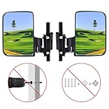 LEAPGOMAX No-Drilling Golf Cart Mirrors Rear View Fit Club Car, EZGO, Yamaha, Star, Zone Golf Carts...