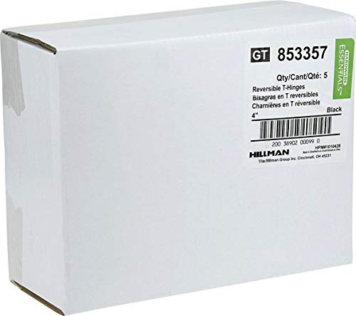 The Hillman Group 853357 Reversible Ornamental T-Hinges, Black #TOP4