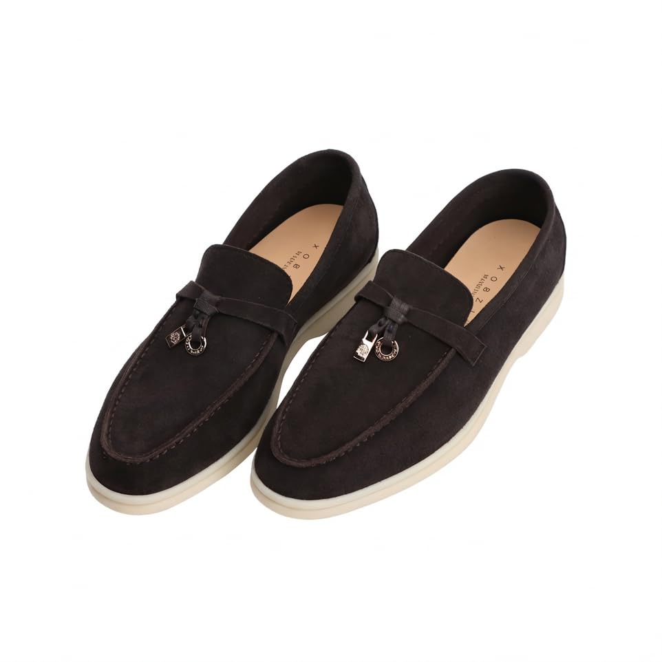 Image of Women's Summer Charms Suede Loafers - Premium Sheepskin Unlined Upper,Classic or Styles with Metal Detail for Casual, Office, Travel & All Day Wear