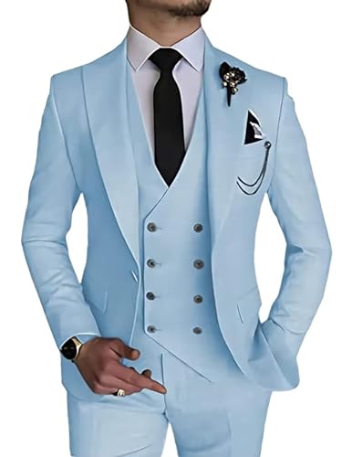 Men's 3 Piece Suit Slim Fit Suits One Button Blazer Vest Pants Formal Business Wedding Prom Suits2