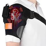 Shoulder Massager Wireless Heating Pad Massaging Shoulder Wrap Heated Shoulder Brace Vibration...