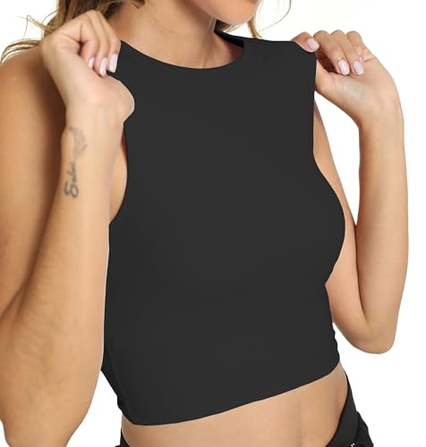 Women's Sports Bras Removable Padded Yoga Athletic Tank Tops Sleeveless Fitness Workout Crop Tops3