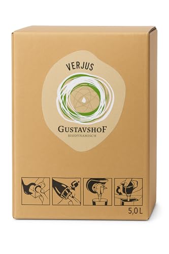 Gustavshof Verjus 5L Bag-in-Box – Bio-Demeter, alkoholfrei, vegan, histaminarm – Säuerungsmittel aus unreifen Trauben...