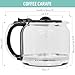 12-Cup Replacement Glass Carafe Pot with Lid for Heritage Coffee Makers, Black/Chrome