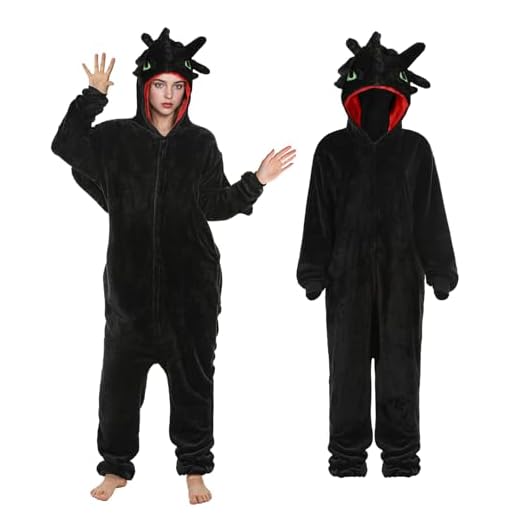 Disfraz de dragón para adultos, disfraz de dragón para adultos, pijamas para hombres y mujeres, Halloween, cosplay, fiesta, carnaval, Navidad (negro, L)