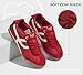 LUCKY STEP Women's Retro Fashion Sneakers Thin Sole Casual Walking Lightweight Tennis Trainers Running Gym Workout Classic Comfortable Athletic Shoes(Red,8.5)