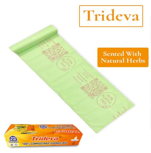 Image of Garbage Bags /Dustbin Bags - 120 Micron Heavy - Duty Trash Bags (20 x 20 Inches) - Medium Leak -Proof Bin Liners for Kitchen, Office & Industrial Use - 1500g Pack (Green, Pack of 2) - 24 Bags