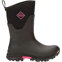 Muck Boots Women's Arctic Ice Mid Thermal Waterproof Wellington, Black Hot Pink, 6