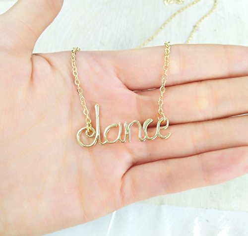 Charm Script Dance Pendant Necklace Girls Gifts3