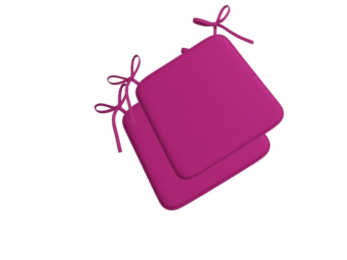 INSAFIANS Square Chair Seat Cushions with Ties 3cm Thick Soft Padded Chair Pads for Dining Kitchen Chairs Pack of 2,4,6 or 8 (Plum - Set of 2)