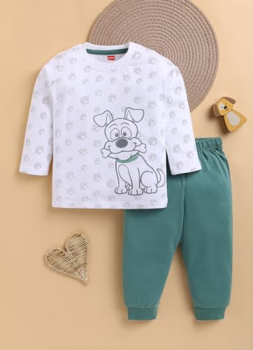 Image of LuvLap Baby Boys 100% Cotton Full Sleeve Boys T-Shirt & Pyjama Sets Pack of 3