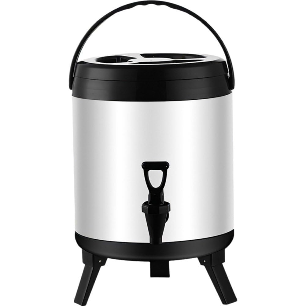Distributeur de boissons isotherme de 6 L en inox avec robinet robuste