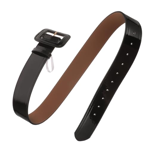 BESPORTBLE Fashion Wide PU Waist Belt for Women Adjustable Dress Corset Belt Vintage Style Black Comfortable Material for Jeans Dresses Parties and Formal Occasions - Main Image