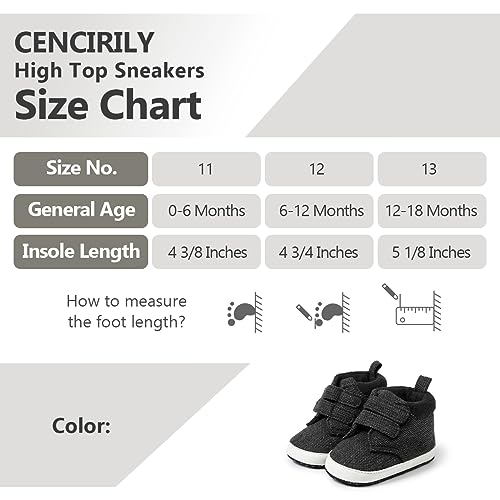 Image of CENCIRILY Baby Boys Girls High Top Sneakers Soft Soles Anti Skid Infant Ankle Shoes Toddler Prewalker First Walking Crib Shoes