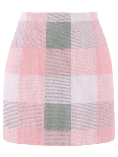 onlypuff Plaid Skirts for Women High Waisted Mini Skirt Ladies Fall Outfits