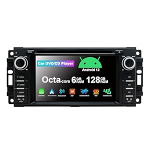 SWTNVIN Car Radio Stereo for Jeep Wrangler Patriot Compass Liberty Commander Grand Cherokee Dodge Chrysler Android 13 DVD Player Built-in Carplay Autoplay 4G LTE WiFi DSP BT5.0 GPS SWC 8-core 6+128GB
