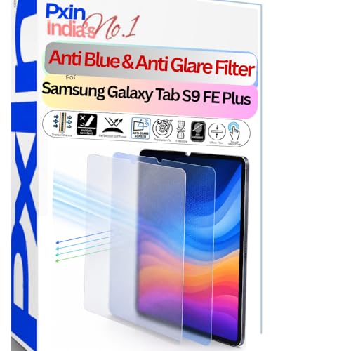 Image of Pxin Tablet Anti Bluelight and Anti Glare Screen Guard compatible with Samsung Galaxy Tab S9 FE Plus | BLUV Lightblock Tech | Scratch Proof | Prevents bluelight | Eye Protection | No Dry Eyes