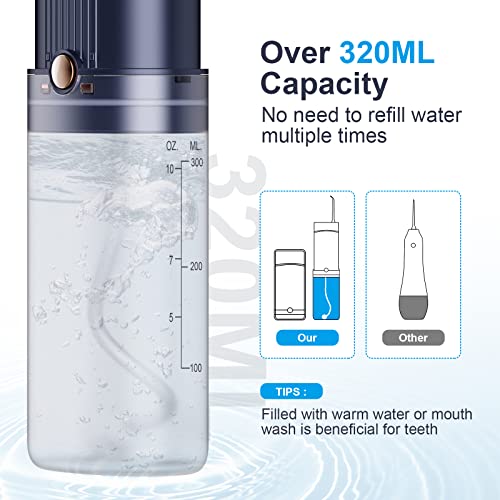 Portable-Water-Flosser-Professional-for-Teeth-Cleaning-with-5-Pressure-Modes-Over-320ML-Removable-Water-Tank-Type-C-Rechargeable-Oral-Irrigator-with-5-Jet-Tips-Waterproof-Travel-Case