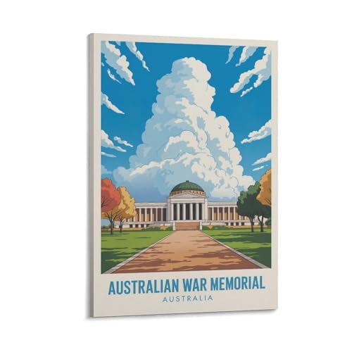 Poster de voyage vintage australien impression peinture paysage urbain panoramique 60x90cm