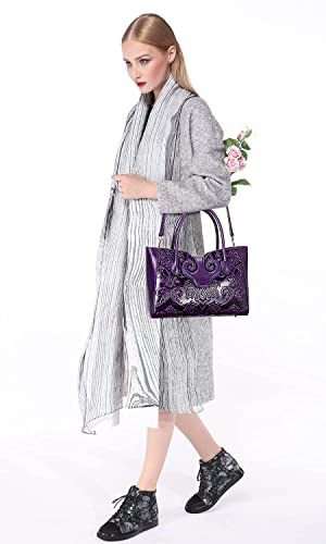 Pijushi Floral Handbags For Women Designer Handbag Top Handle Shoulder Bags For Ladies Bundle With Leather Wallets For Women Floral Wristlet Wallet Card Holder Purse #TOP2