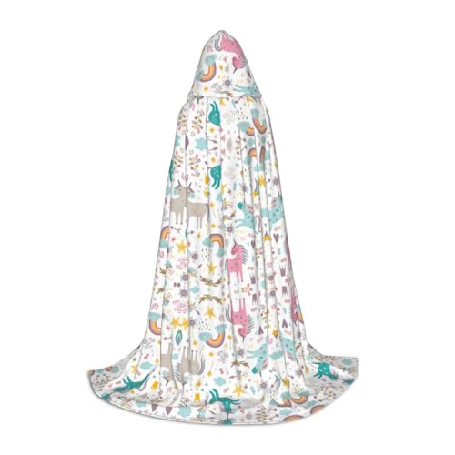 Samlng Capa con capucha rosa de unicornios, ideal para fiestas temáticas de Jedi, magos y magos, bailes de máscaras, Halloween, Pascua, carnaval