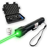 MinimaUrb Green Presentation Pointer with Kaleidoscope Cap, Adjustable Focus Handheld Pointer for Classroom Teaching, Office Meeting, Lecture and Training, Durable Aluminum Alloy, Rechargeable Set