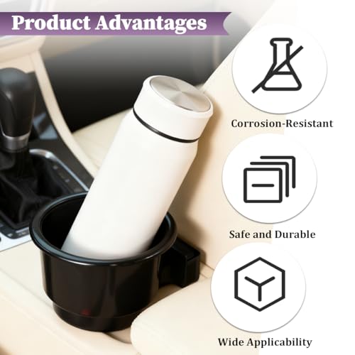 Insertos Portavasos para Coche 2PCS Negro Anti-Derrame miniatura 4