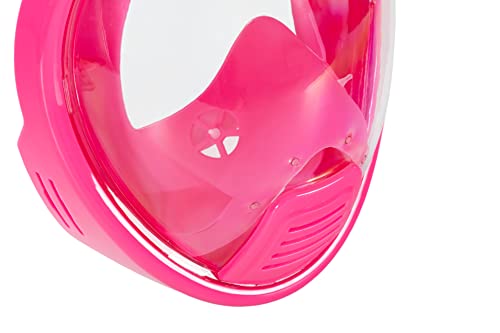 Foto von Lamar Taucher- Schnorchelmaske, Vollmaske mit 180-Grad-Sicht, Tauchmasken mit Panorama-Vollgesichtsdesign, Sportkamera Kompatible Taucherbrille für Kinder - Pink (pink)