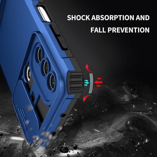 Coque Moto E20 E30 E40 avec protège-écran verre trempé et cache caméra bleu