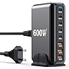 USB C Charger Block 600W 8 Port GaN...