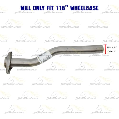 Image of Exhaust Intermediate Pipe Compatible for 1998-2000 Ford Ranger 3.0L and 4.0L | Stainless Steel | Northeastern Exhaust | Includes Clamp, Gasket, Spring Bolts | Direct-Fit | Automotive Replacement Part