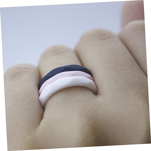 Anillos de silicona unisex tipo geométrico juego x10 miniatura 5