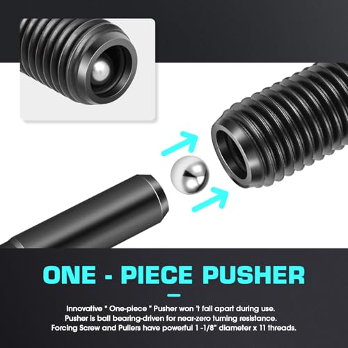 Image of DNA Motoring Dual Wheel Separator Tool Kit, One-Piece Pusher Wheel Hub Removal Tool with 11 Threads, Fits Most Truck, Bus, Van or Trailer That Has Dual Steel Wheels, TOOLS-00604