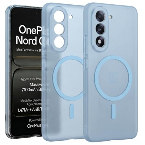 Image of DIZORO Matte Case for Oneplus Nord 5 Compatible with MagSafe, Camera Lens Full Protection, Shockproof Translucent Frosted TPU Soft Phone Cover, Anti-Fingerprint (Sierra)