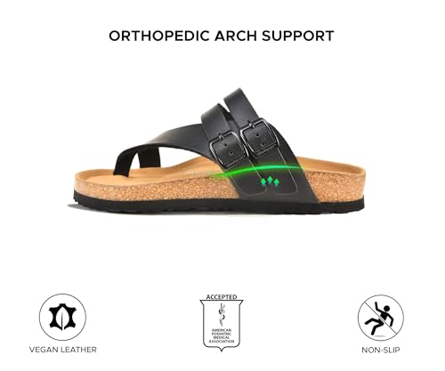 Image of AEROTHOTIC Recovery Slides for Women Cork Footbed Adjustable Straps Sandals