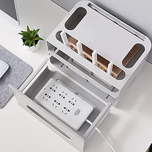 Boîte rangement routeur de bureau en finition premium pour décodeur TV - 5