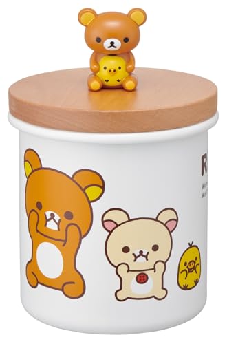 スケーター(Skater) ホーローキャニスター 750ml 木蓋 マスコット付き 保存容器 リラックマ ENC8D