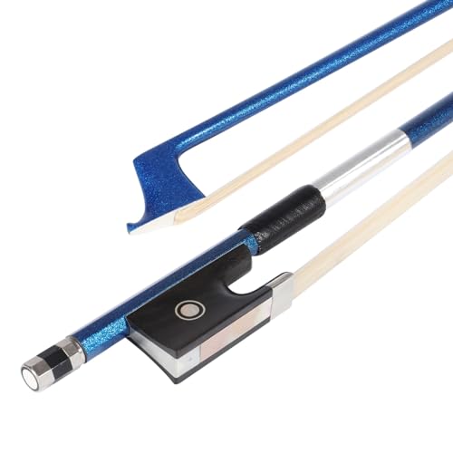 LIEKE Carbon Fiber Violin Bow 1/2 Size Lightweight Fiddle Bow (1/2 size, Blue)