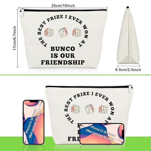 Funny Bunco Makeup Bag for Bunco Game Night Lovers Gambling Lover Gifts Cosmetic Bag Dice Game Gifts for Sister Best Friend Player Christmas Birthday Present Zipper Pouch for Graduation2