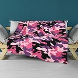 Tirrinia Soft Camo Throw Blanket for Couch, Fluffy Fuzzy Sherpa Blanket for Camping Traveling Bed Sofa,Cozy Christmas Home Decor & Gifts for Women, Men, 50x60