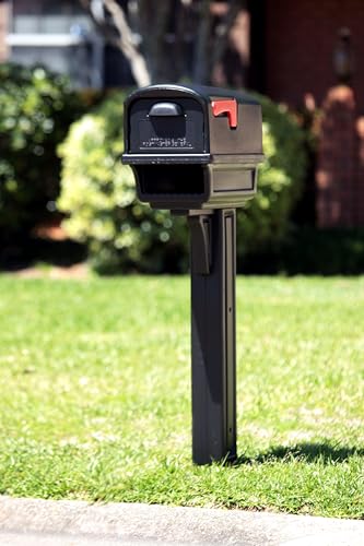 Architectural Mailboxes Gentry Plastic, Dual Access, Mailbox and Post Kit, GGC1B00AM, Black, Large Capacity