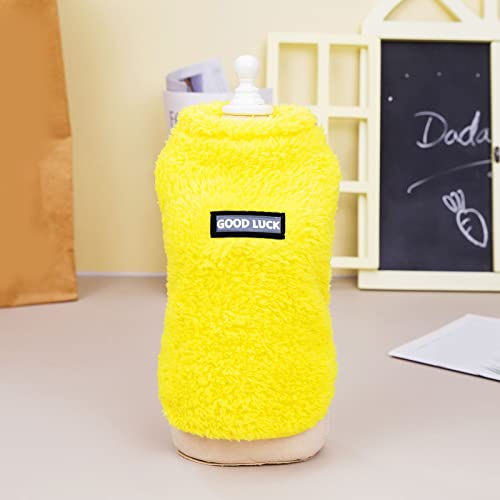 Cute Dog Sweaters For Small Dogs,Kawaii Dog Clothes For Small Dogs Girl And Boy,Puppy Clothes Soft Warm Fleece Thickening For Winter,Autumn Yellow S #TOP4